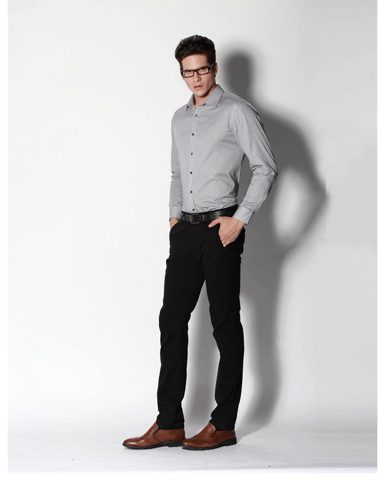 九尊2013秋冬新款弹力修身男士商务休闲裤 h9130283-2# 黑色 30