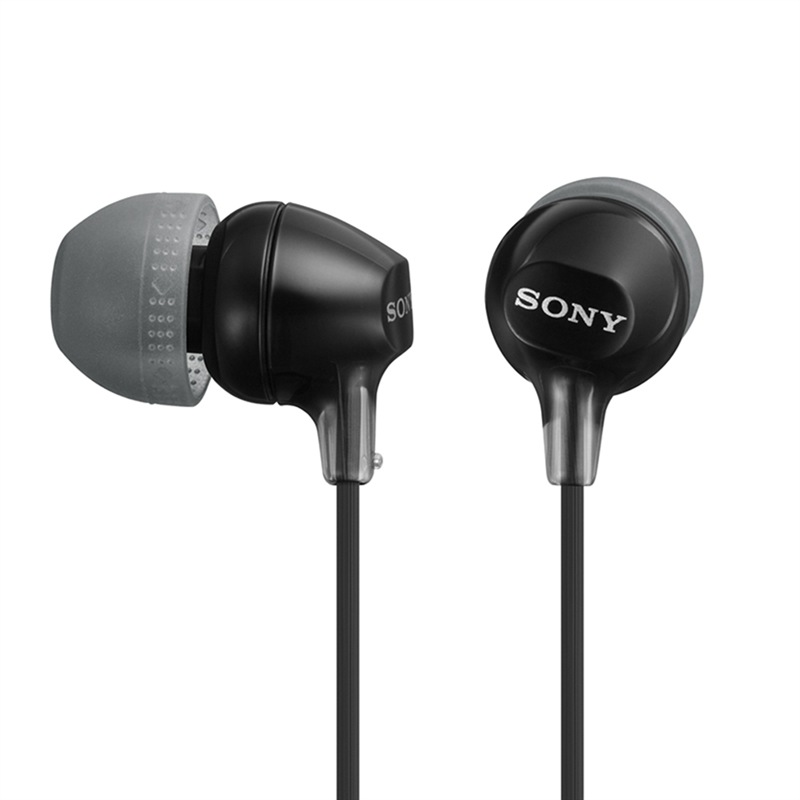 Sony (SONY) MDR-EX15LP In-Ear Wired Headphones for Mobile Phones and Computers, Universal Music Listening Headphones, Black, New Year, Valentine's Day Gift