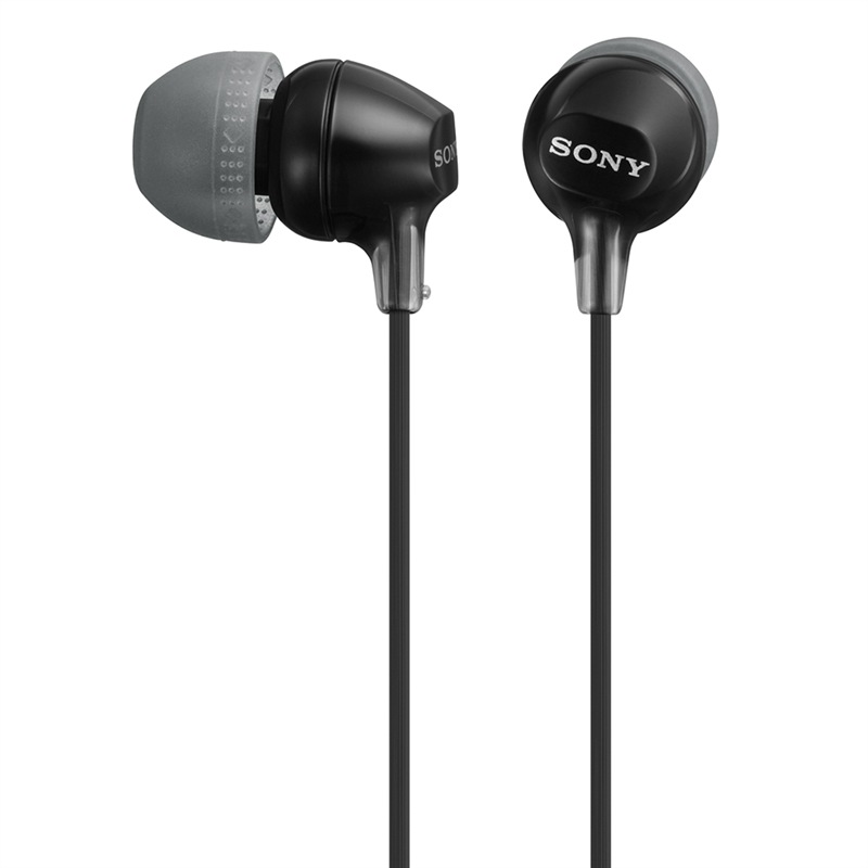 Sony (SONY) MDR-EX15LP In-Ear Wired Headphones for Mobile Phones and Computers, Universal Music Listening Headphones, Black, New Year, Valentine's Day Gift