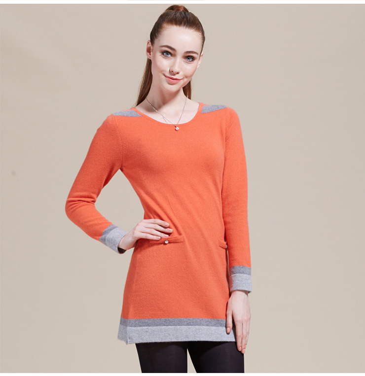 圣诞狂欢季 衣尚 羊绒 女纯羊绒套头毛衣女式针织衫 100%纯山羊绒衫