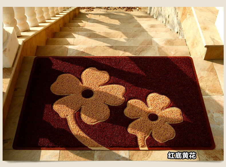 
                                                            轩皇世家进门地垫门垫脚垫家用入户垫子门口门厅欢迎光临入户门入门防滑蹭脚垫 红底黄字笑脸 60*90cm                