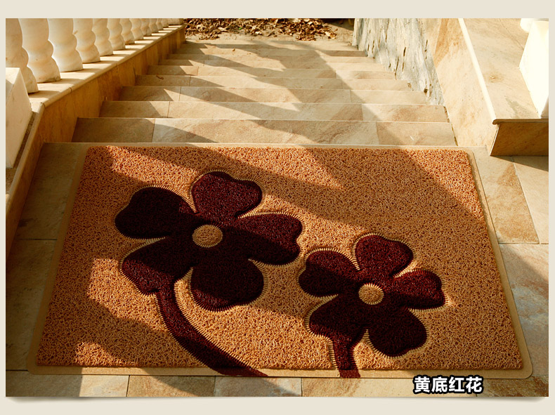 
                                                            轩皇世家进门地垫门垫脚垫家用入户垫子门口门厅欢迎光临入户门入门防滑蹭脚垫 红底黄字笑脸 60*90cm                