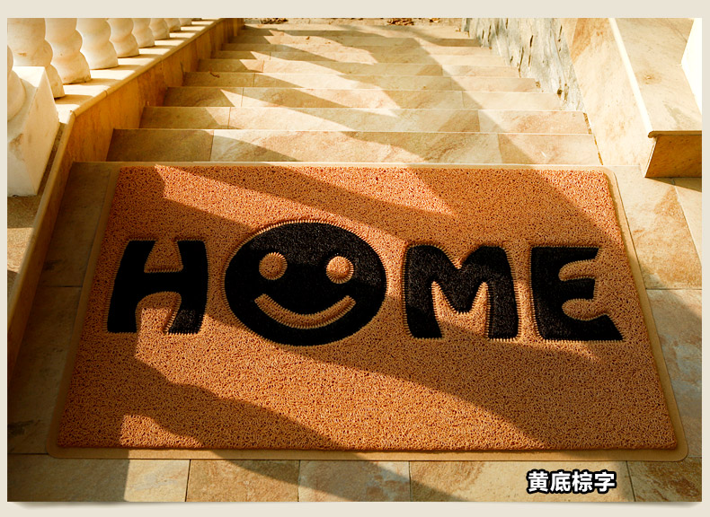 
                                                            轩皇世家进门地垫门垫脚垫家用入户垫子门口门厅欢迎光临入户门入门防滑蹭脚垫 红底黄字笑脸 60*90cm                