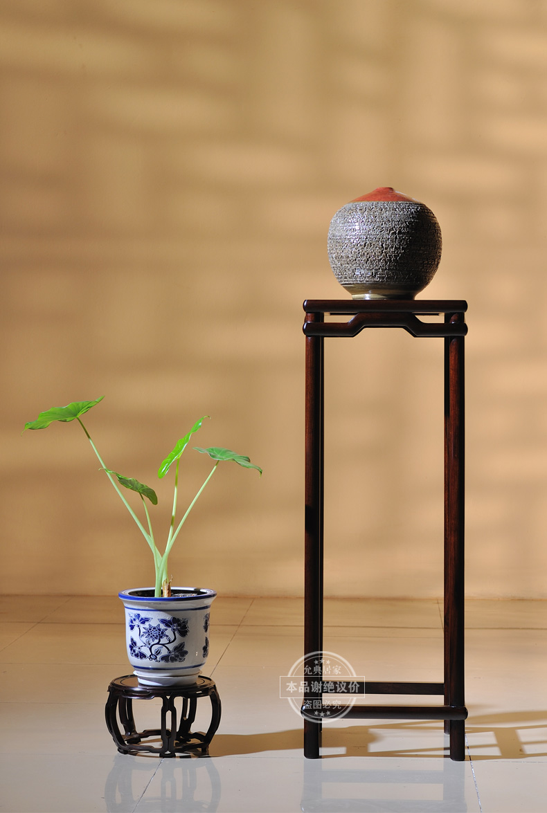 名称 花梨木明式圆杆花架                             材质  花梨木