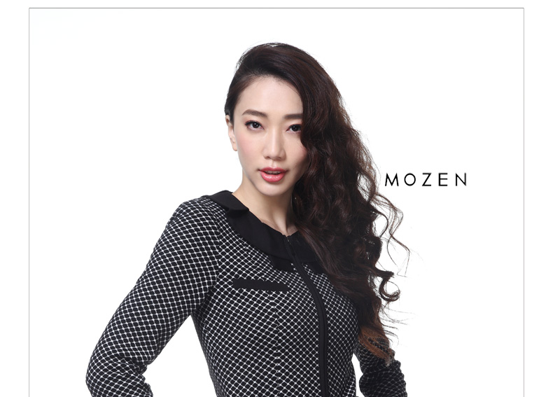 木真了2016春OL通勤风衣 中长款女外套 女上衣 32571 01黑色 XXL(A)