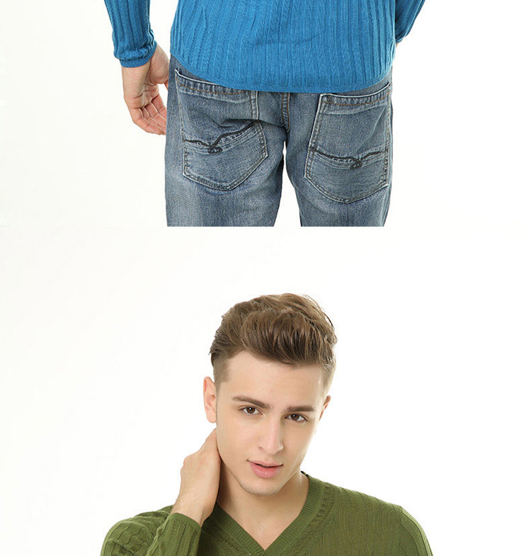 京品年货 迷迈男装 冬季新款 男士羊毛衫 男款针织衫毛衫v领 男式毛衣