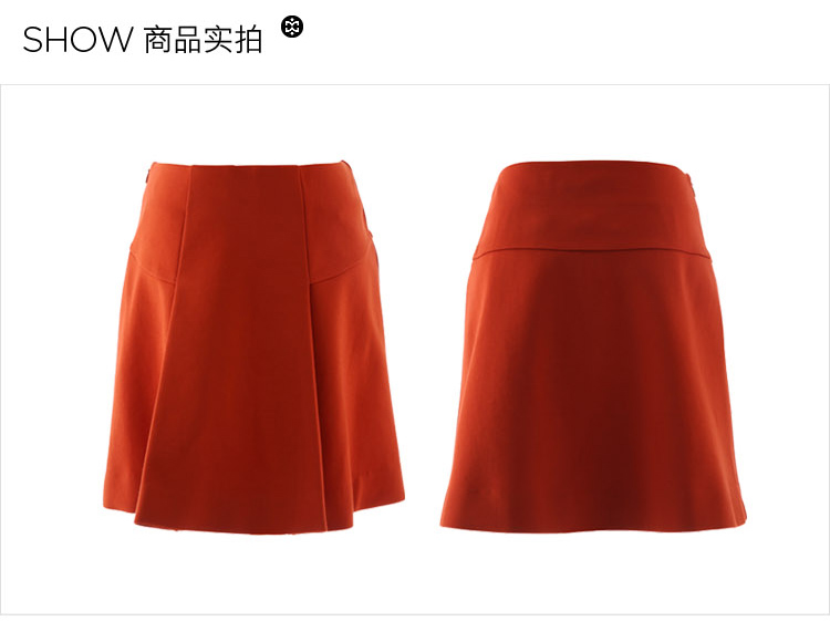 MIRROR FUN2016夏秋新款 超短裙红色高腰半身裙女通勤a字裙伞裙 黑色 M