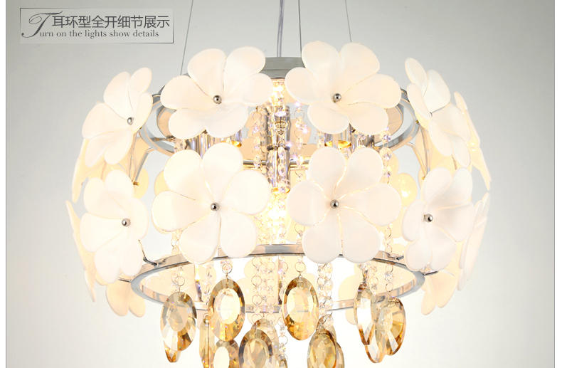 岚珊现代简约LED水晶灯吊灯餐厅灯具卧室灯饰D214 耳环水晶款 耳环水晶款