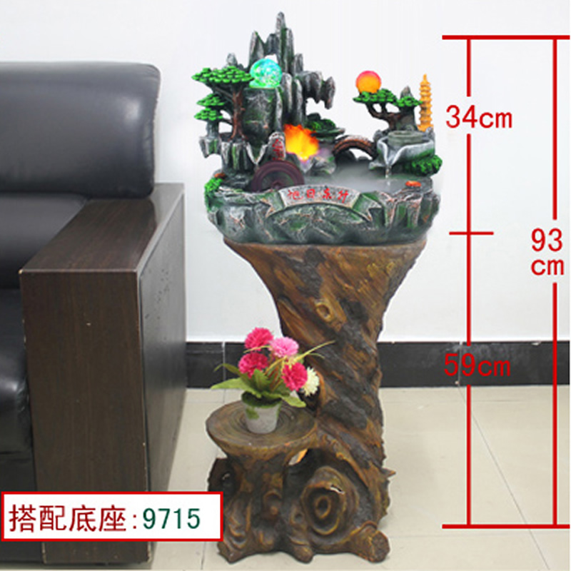 CLCEY Steingarten, fließendes Wasser, Brunnen, Wasserspiel, Wasserwagen, fließendes Wasser, Ornamente, Büro, Steinmühle, Wasserkugel, fließendes Wasser, Kunsthandwerk, Eröffnungsgeschenk, mittelgroß, mit Zerstäubung, mit 9715-Basis