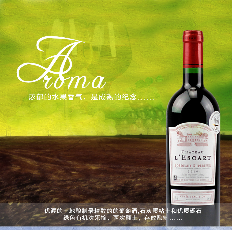 法国名庄酒aoc级别 爱仕图优质波尔多城堡干红葡萄酒