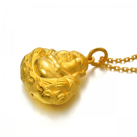 周生生黄金(足金)大肚弥勒佛吊坠项坠 73536p(计价) 5.