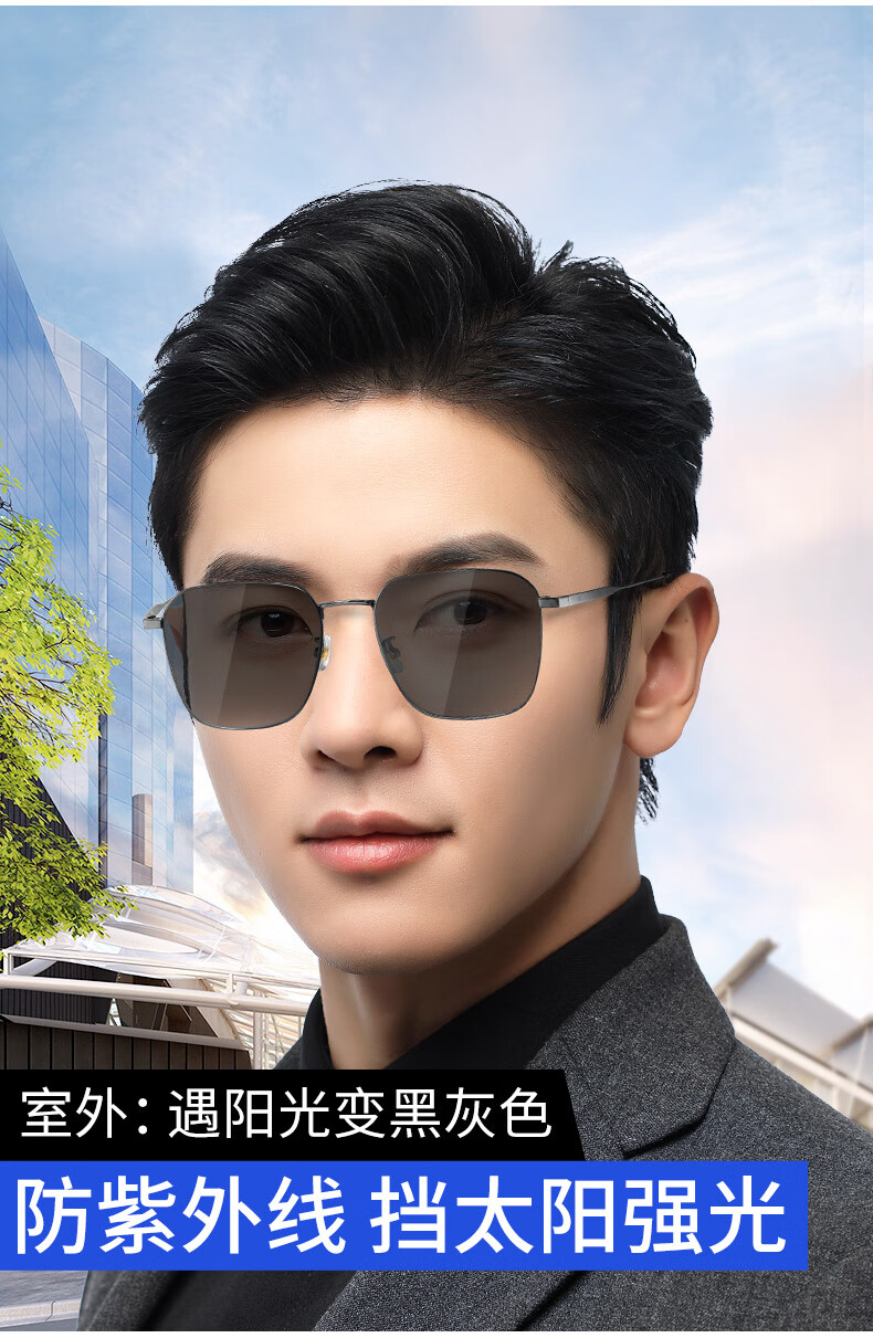 创果香港变色近视眼镜男女高清防蓝光抗疲劳自动感光防紫外线可配眼睛