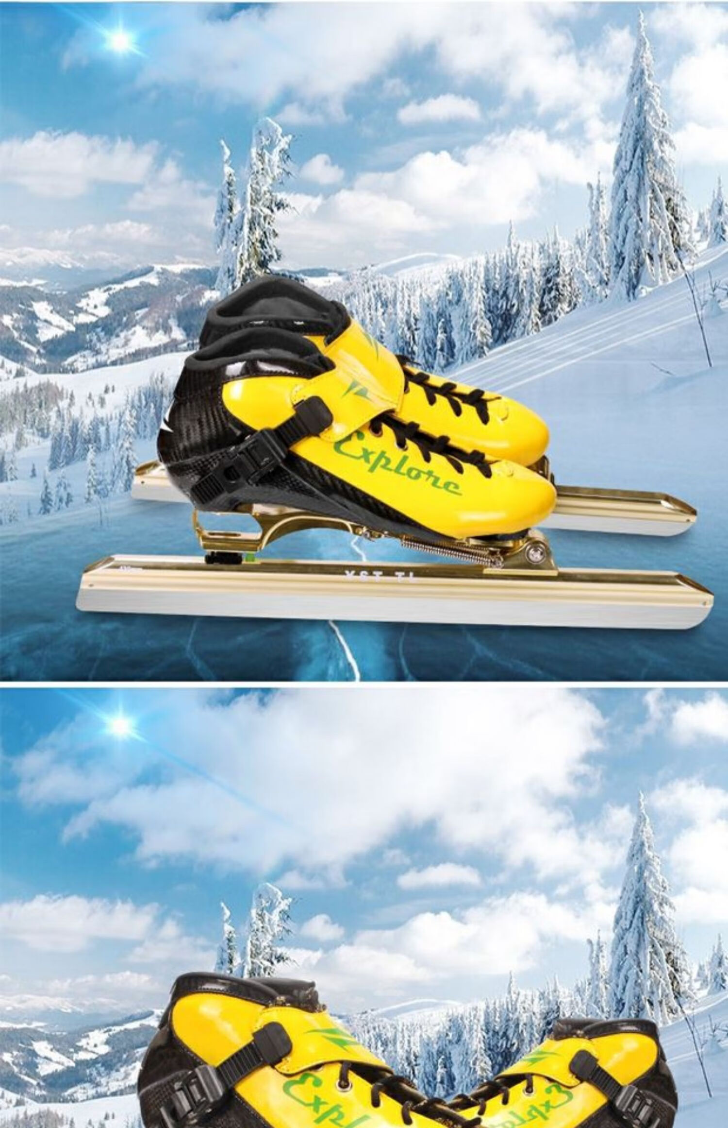 滑冰鞋冰刀 冰刀鞋速滑大道定位滑冰鞋冰刀儿童速滑冰刀鞋脱位冰刀鞋