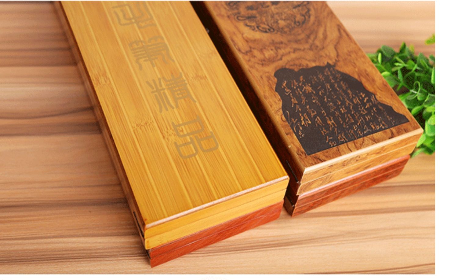 今霸 定制实木书法毛笔盒子放毛笔的收纳盒学生创意古风礼品配人礼盒