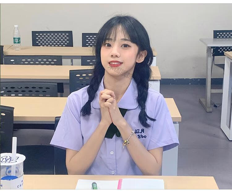 学生制服泰国校服娜诺泰式禁忌女孩jk衬衫制服班服高中学生毕业运动会