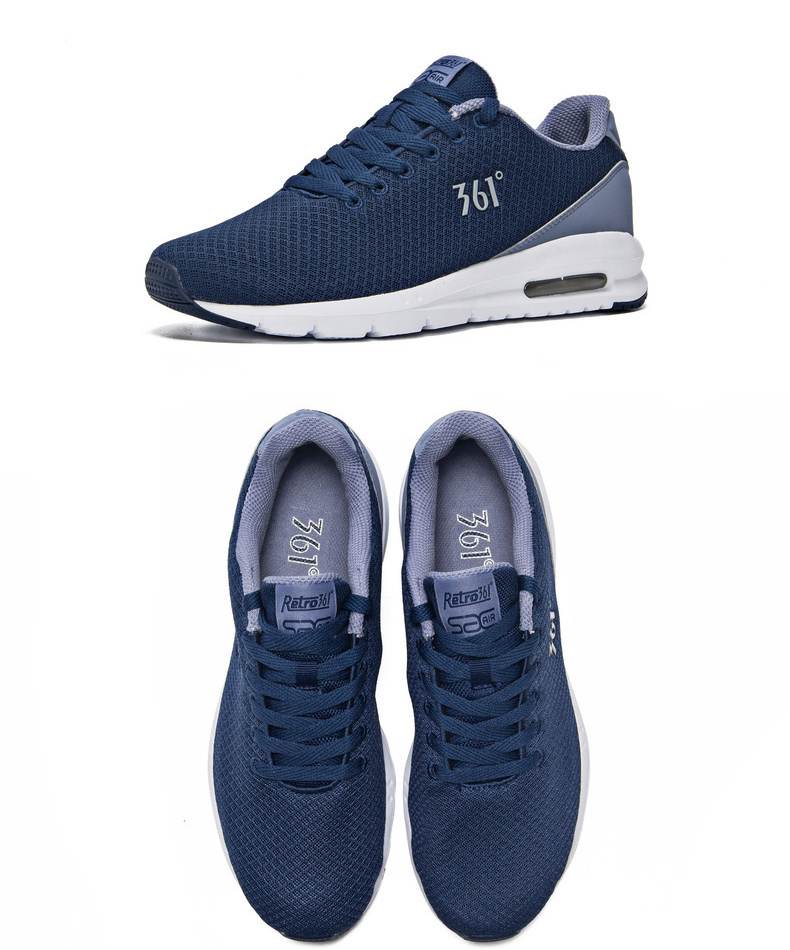 361跑步鞋男鞋秋夏休闲鞋子网面透气旅游运动鞋男气垫慢跑鞋n 庄园蓝