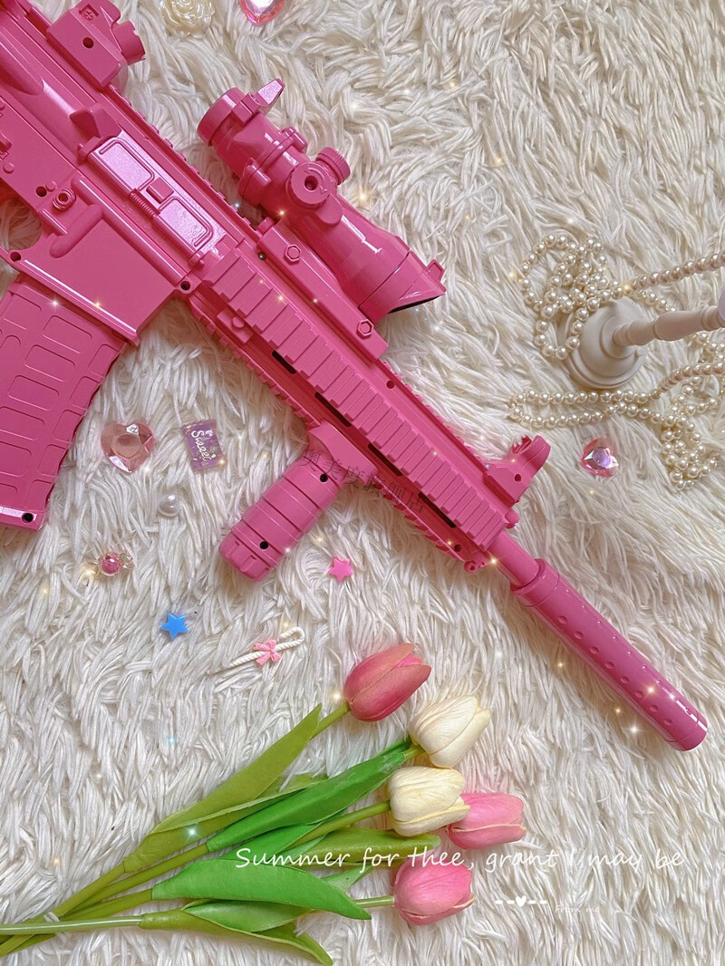 甜系少女网红少女54模型粉色m4吃鸡粉色m416道具软妹粉色lo枪原宿cos