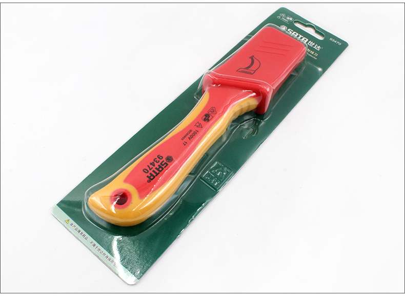 世达剥线刀电工刀vde1000v绝缘电缆剥线刀防护弯刃扒皮刀93470 世达