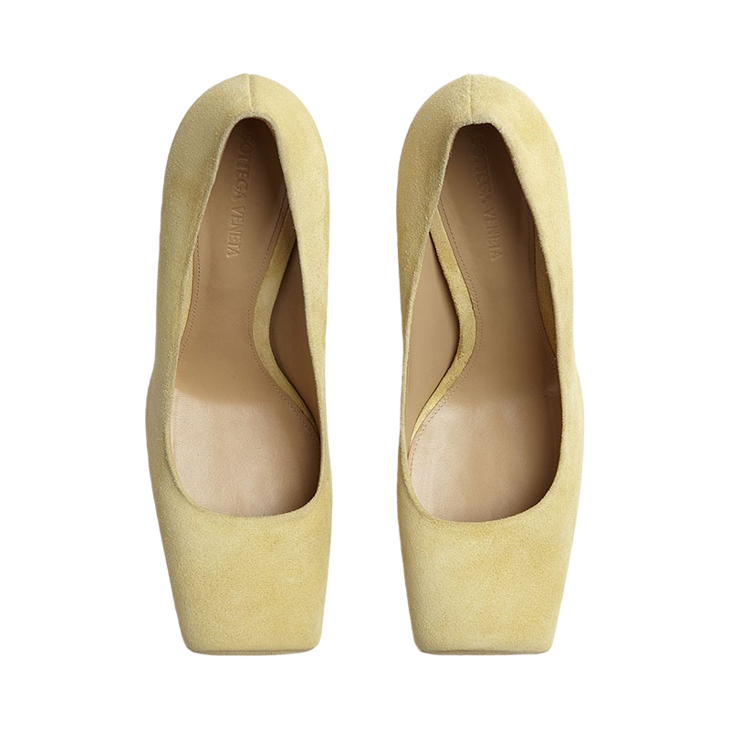 bottegaveneta宝缇嘉女鞋高跟鞋绒面牛皮方头浅口鞋跟高10厘米简约