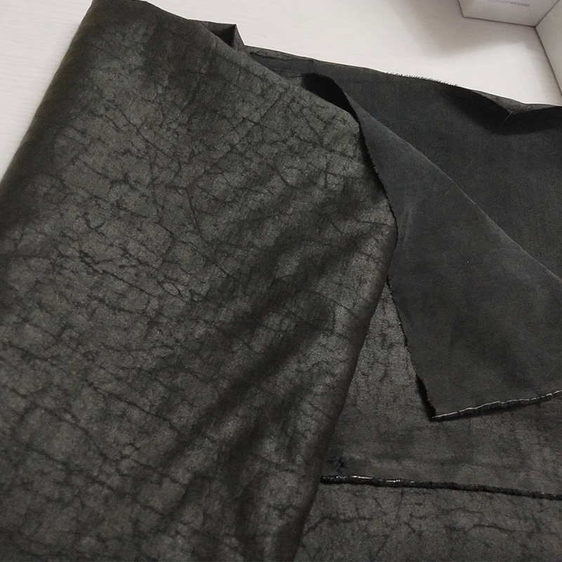 香云纱布料布头【精选加厚】30姆米顺德莨绸重磅黑色龟纹香云纱布料