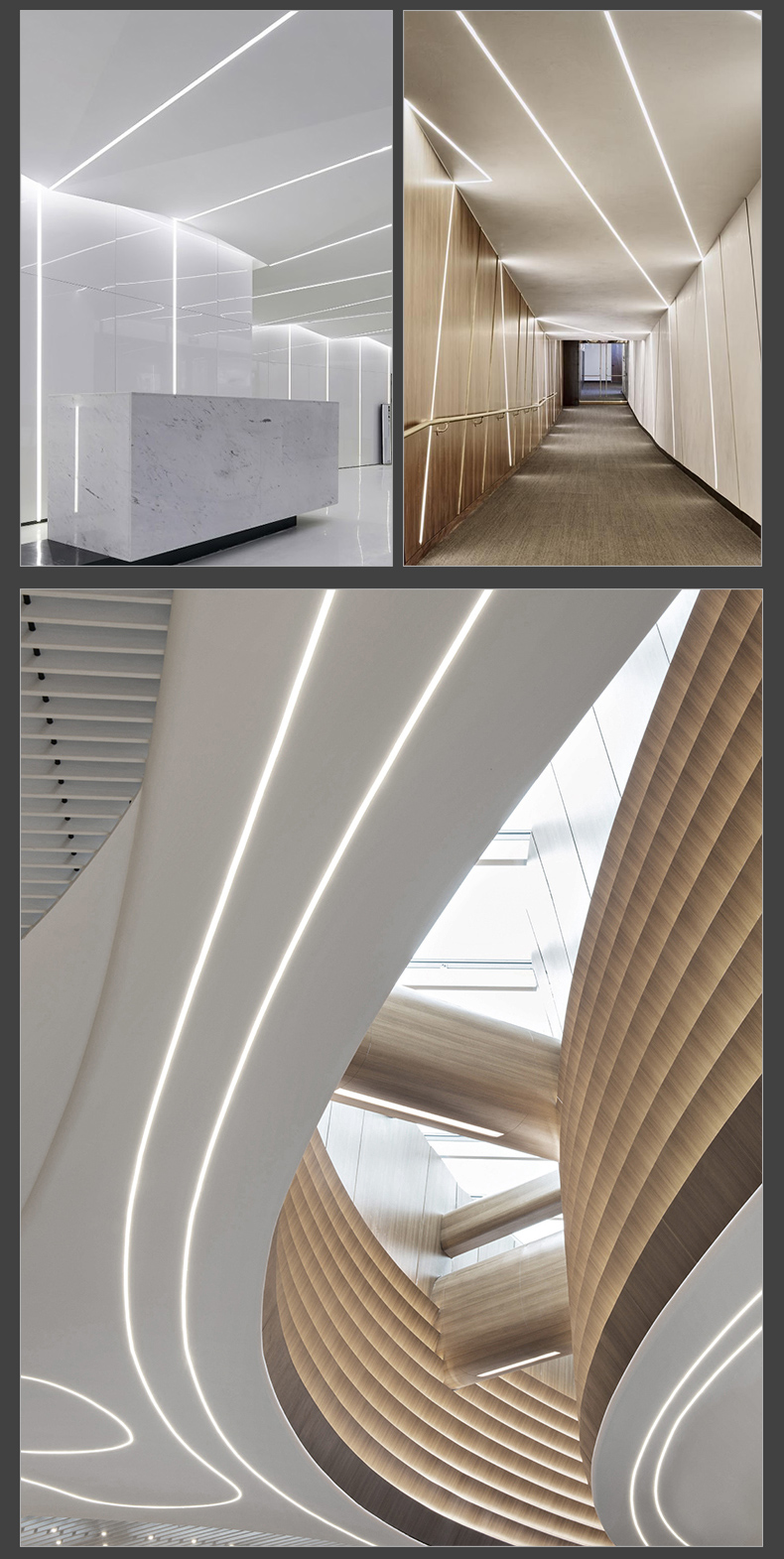 雷士照明led硅胶线条灯嵌入式软灯条灯槽圆弧形造型线性线型灯柔性