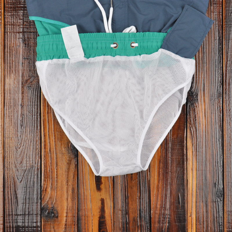 沙滩裤男 宽松四分健身运动速干短裤带内衬 海边度假温泉裤 水蓝色 m