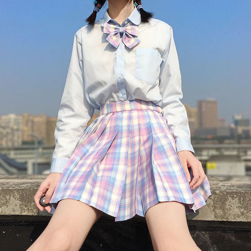 惦慕玻璃糖jk制服裙正版套装原创格裙短裙日系学院风百褶裙学生校服裙
