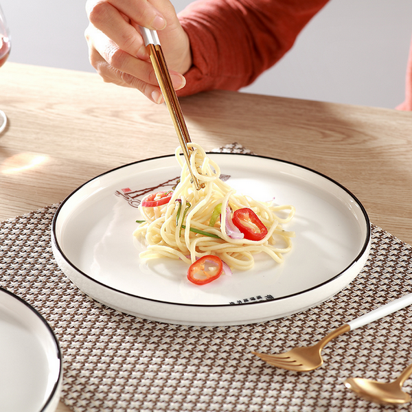 深盘子菜盘餐盘创意热菜盘家用陶瓷酒店简约网红扇形海鲜拼盘餐盘 12