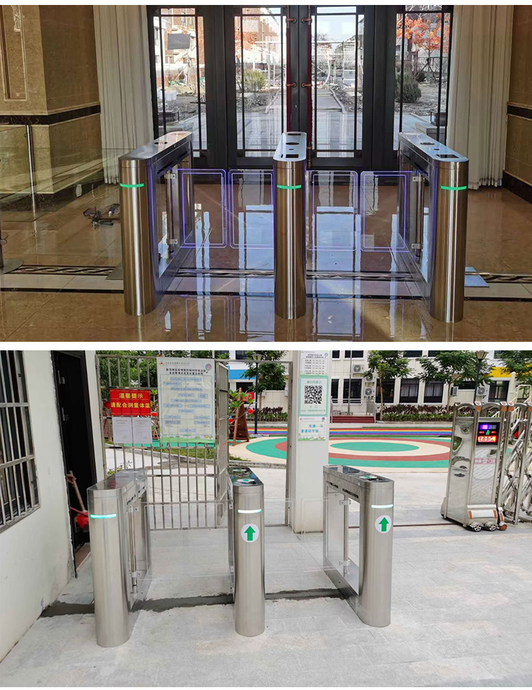 启卓闸机速通门摆闸室外通道人行闸机道闸门禁单通道套装s205w