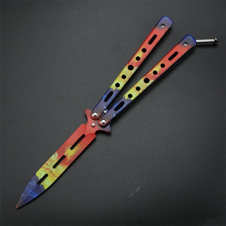 蝴蝶刀美国进口csgo未开刃训练折叠刀练习甩手花式儿童玩具梳子刀