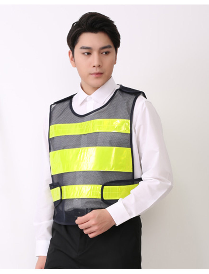 可印字开票交反光安背心网布魔术贴马甲夜间保安执勤工作服印字logo