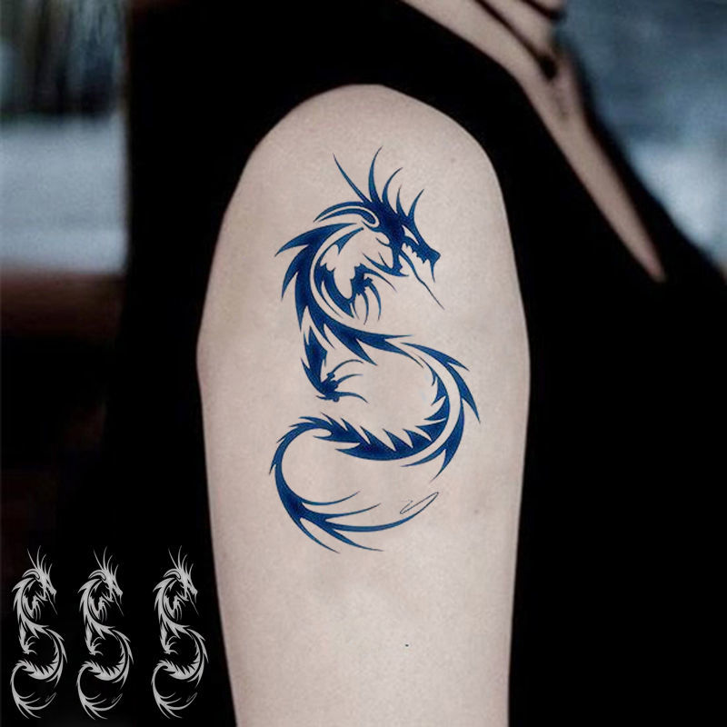 纹身贴洗不掉滴血狼头纹身贴防水男逼真手臂胸部背部狼头纹身贴纸刺青