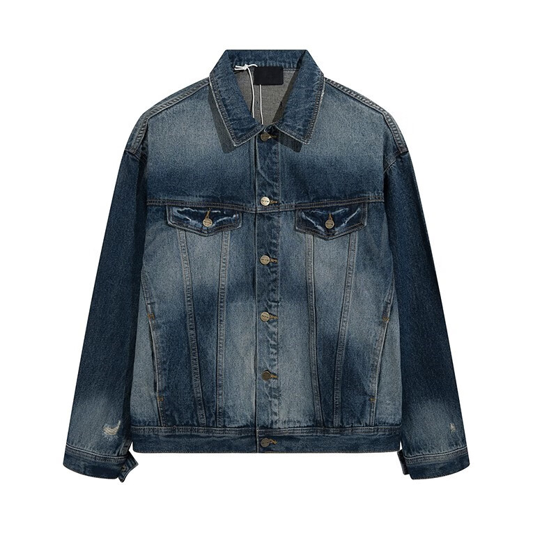 2022春秋fog同款重工水洗休闲牛仔外套高街男女情侣宽·松牛仔夹克