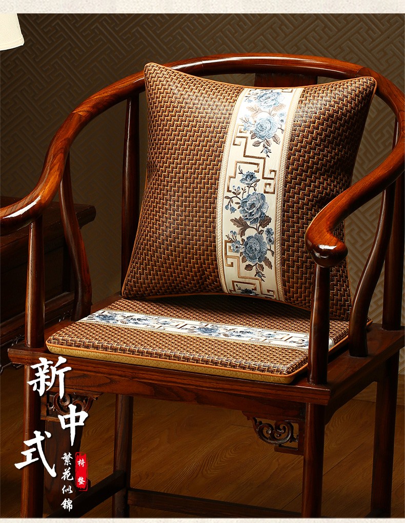 巢品中式红木椅子坐垫屁垫夏季凉垫凉席透气夏天款藤席定制茶桌椅垫