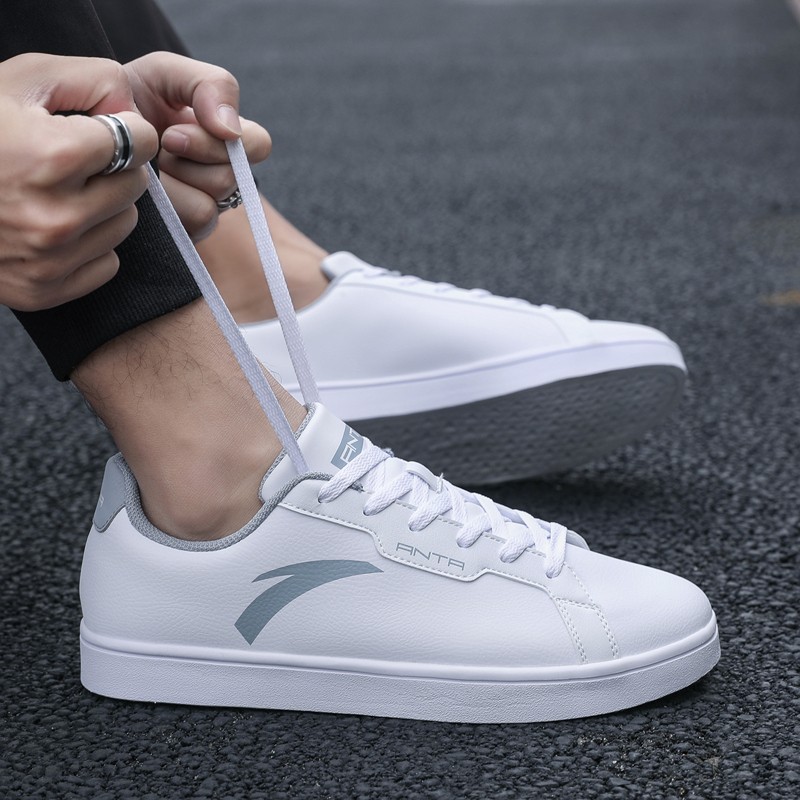 安踏男鞋板鞋男2022春夏季新款男士透气低帮平底休闲鞋潮滑板鞋子男