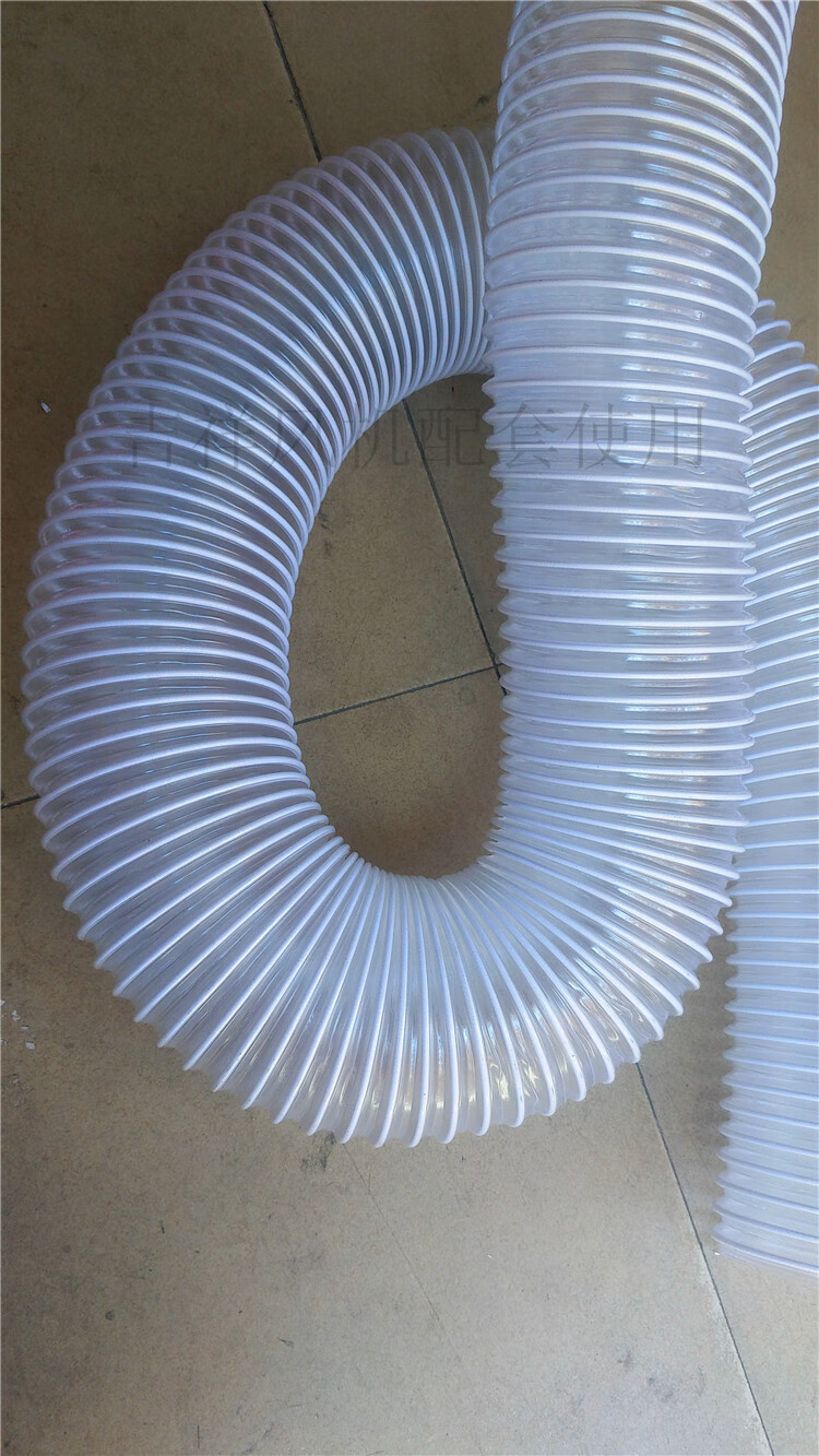 pvc透明钢丝软管木工雕刻机pu除尘吸尘管伸缩波纹管排风管0.