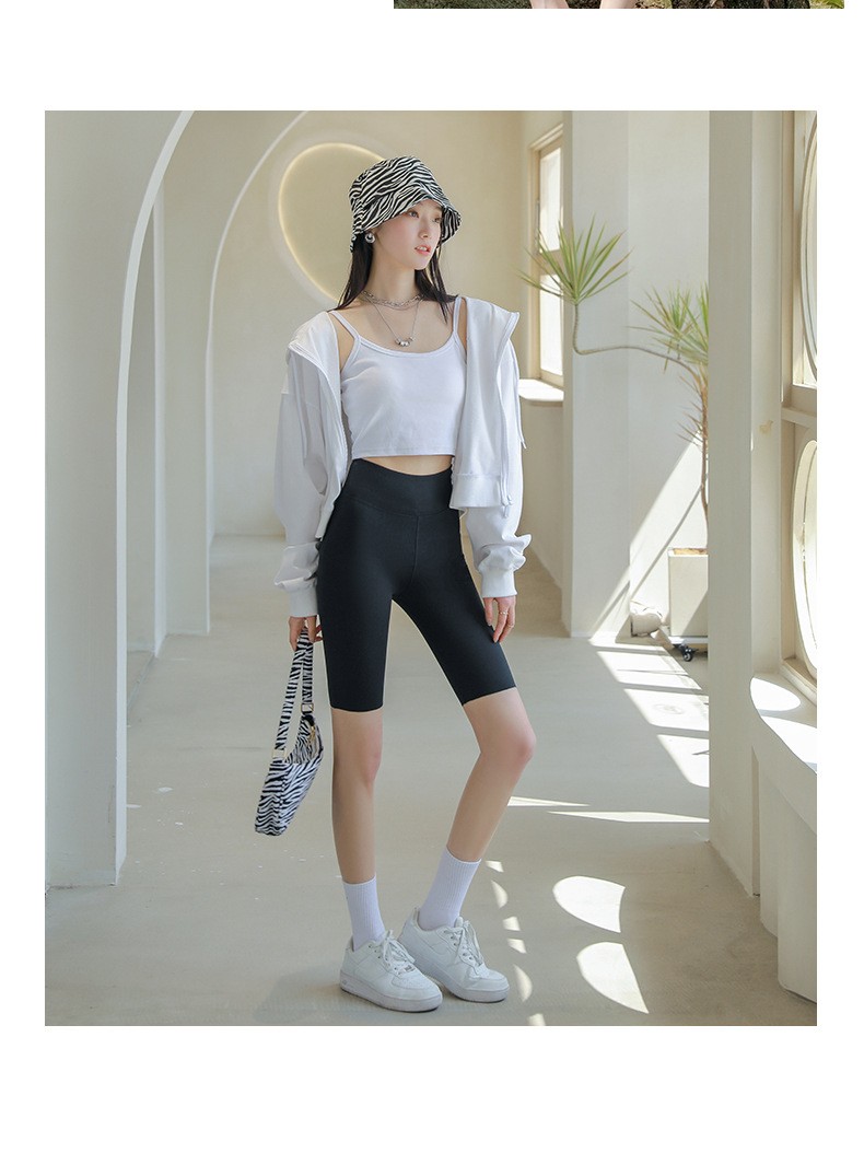 茜茜公主鲨鱼裤夏季薄款五分外穿女打底裤高腰无痕收腹提臀瑜伽裤骑行