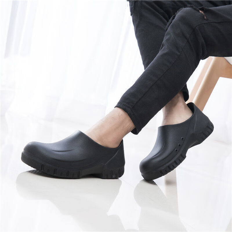 厨师鞋防滑防水防油厨师鞋男女轻便厨房工作鞋食堂厨工拖鞋防滑防水防