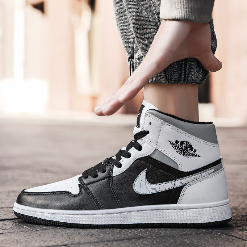 耐克(nike)aj男鞋彩色拼接女鞋款板鞋高帮运动休闲鞋 橙色 #1#【图片