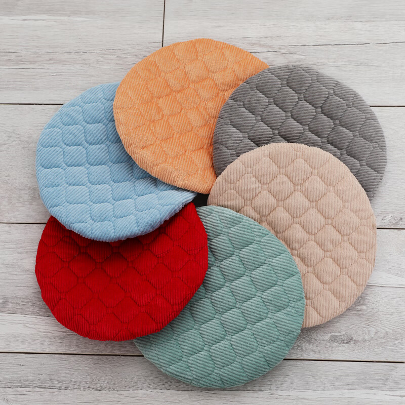 兰婷纪条绒圆凳子套罩加棉加厚圆形座套冬季保暖垫四季通用饭店餐厅