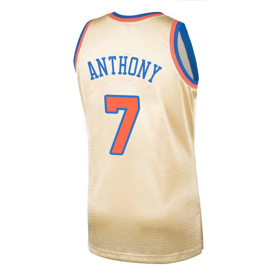 滕讯体育nba全 尼克斯队7号安东尼球衣蓝白色甜瓜篮球服版定制 12-17