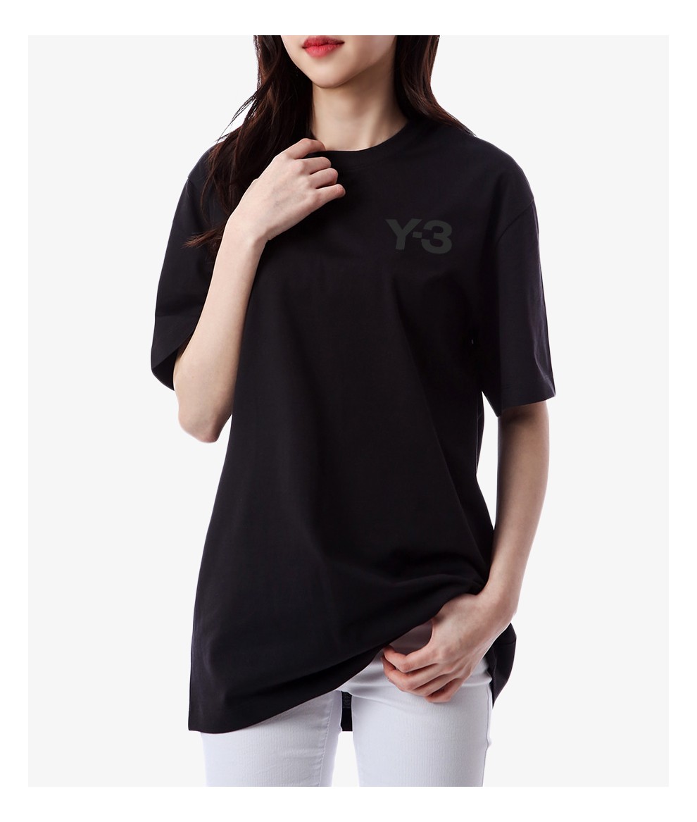 y3y3男装2022春夏新款中性logo图案男士短袖圆领t恤衫白色fn3359l