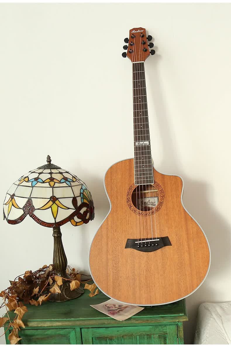 布鲁克吉他初学者单板民谣吉他初学者入门女男4·1寸面单学生3·8寸