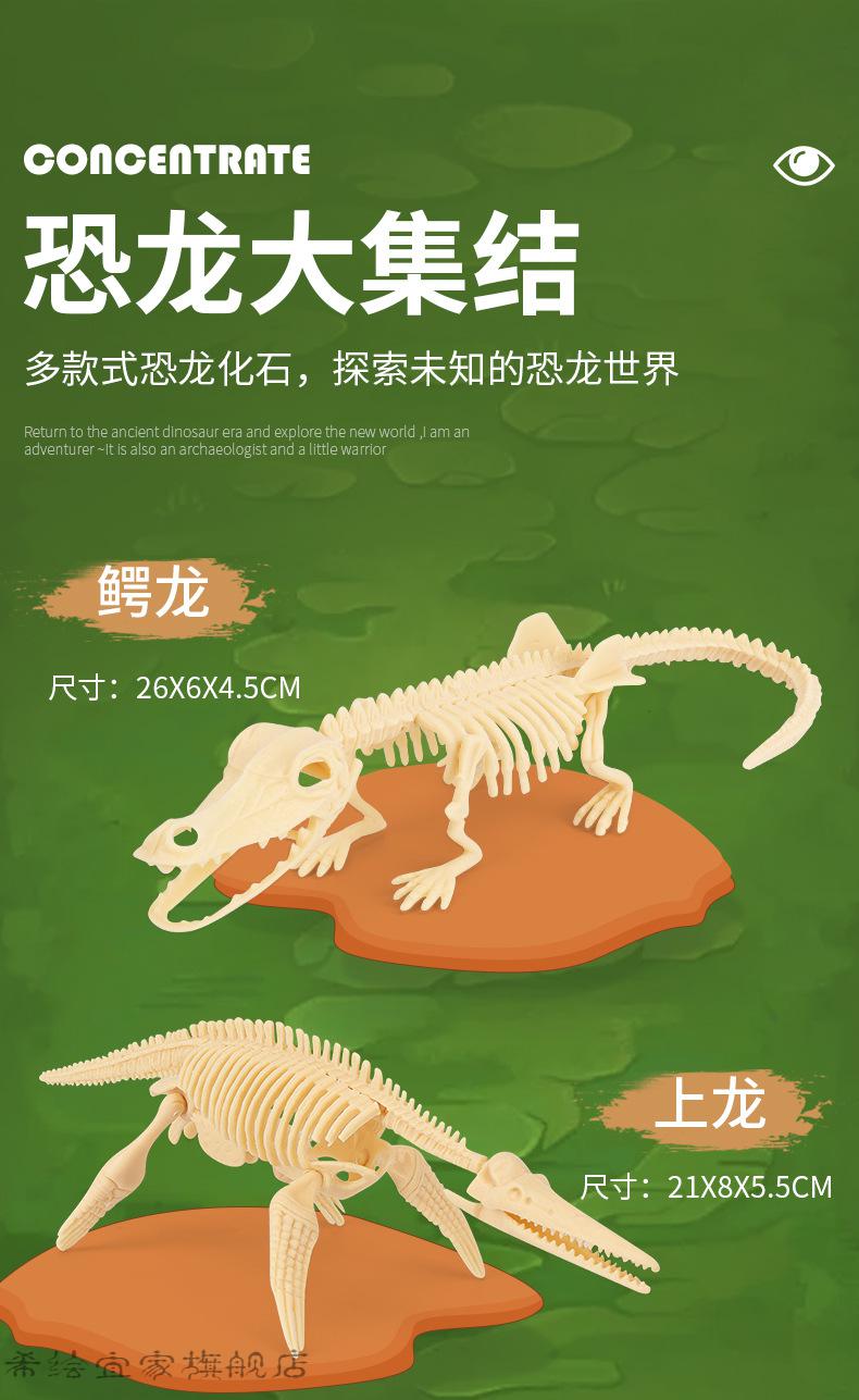 考古挖掘玩具儿童diy玩具实验教材恐龙化石霸王龙豪华版4件套