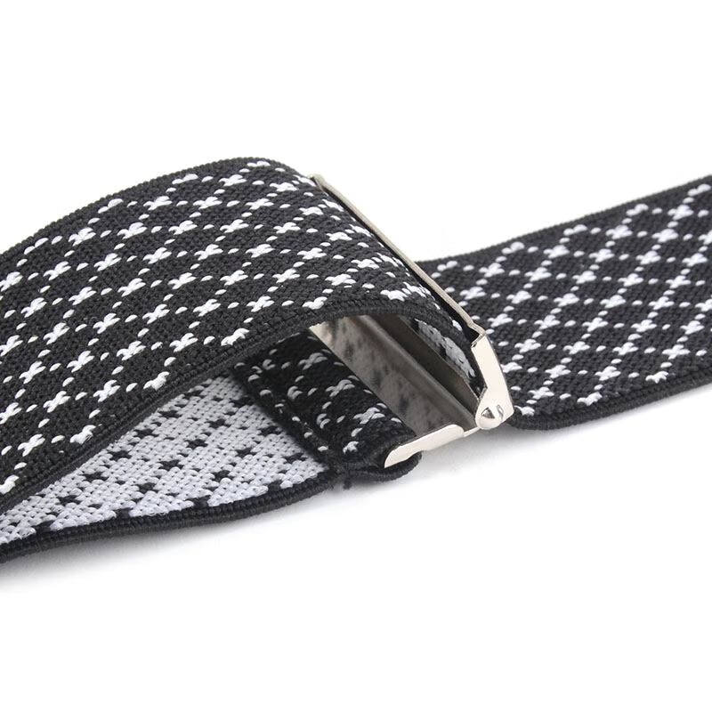 男士中阶鳄鱼皮背带松紧防滑弹力织带加长可调节x型六夹吊裤带西服