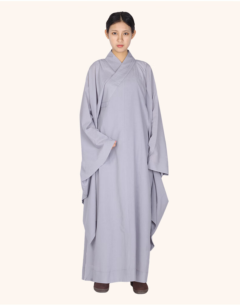 北狮图僧服广袖海青大袖居士服佛教僧服麻纱透气有垂度海清 灰色 35