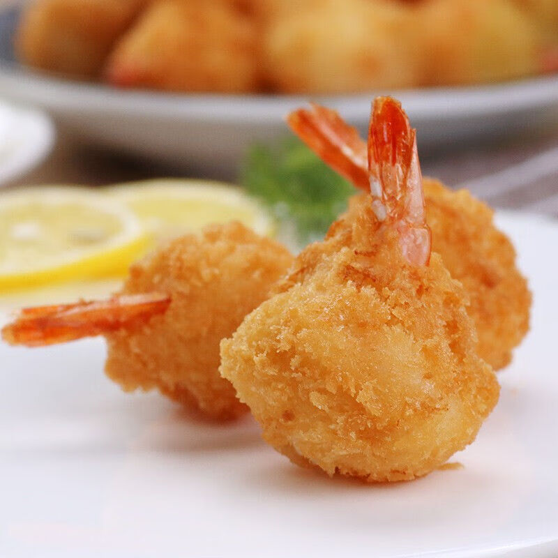 黄金虾球油炸香酥脆虾肯德基专用油炸半成品小吃裹粉海虾140g10只 (3