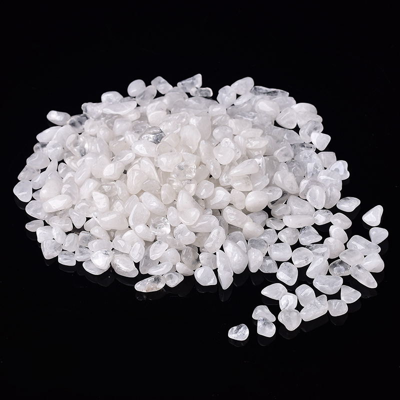 周定福白水晶碎石消磁石摆件消磁碗水晶枕头手链净化饰品容器盒乳白色