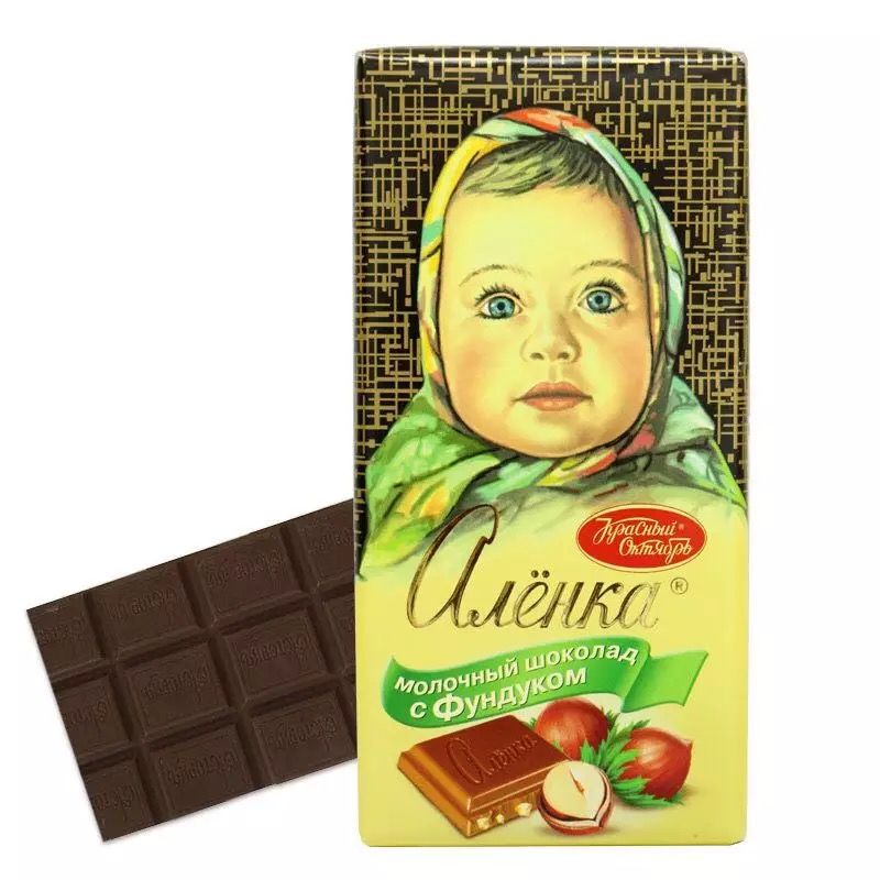 俄罗斯进口大头娃娃巧克力大头娃娃榛仁夹心巧克力90g七种口味各一块