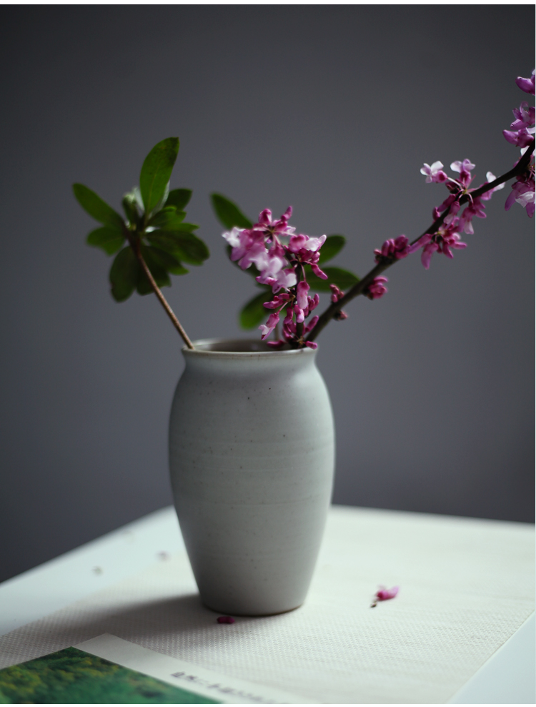 不梵水培创意陶瓷纯手工手绘日式插花花器中式花卉桌面陶艺花瓶迎春花